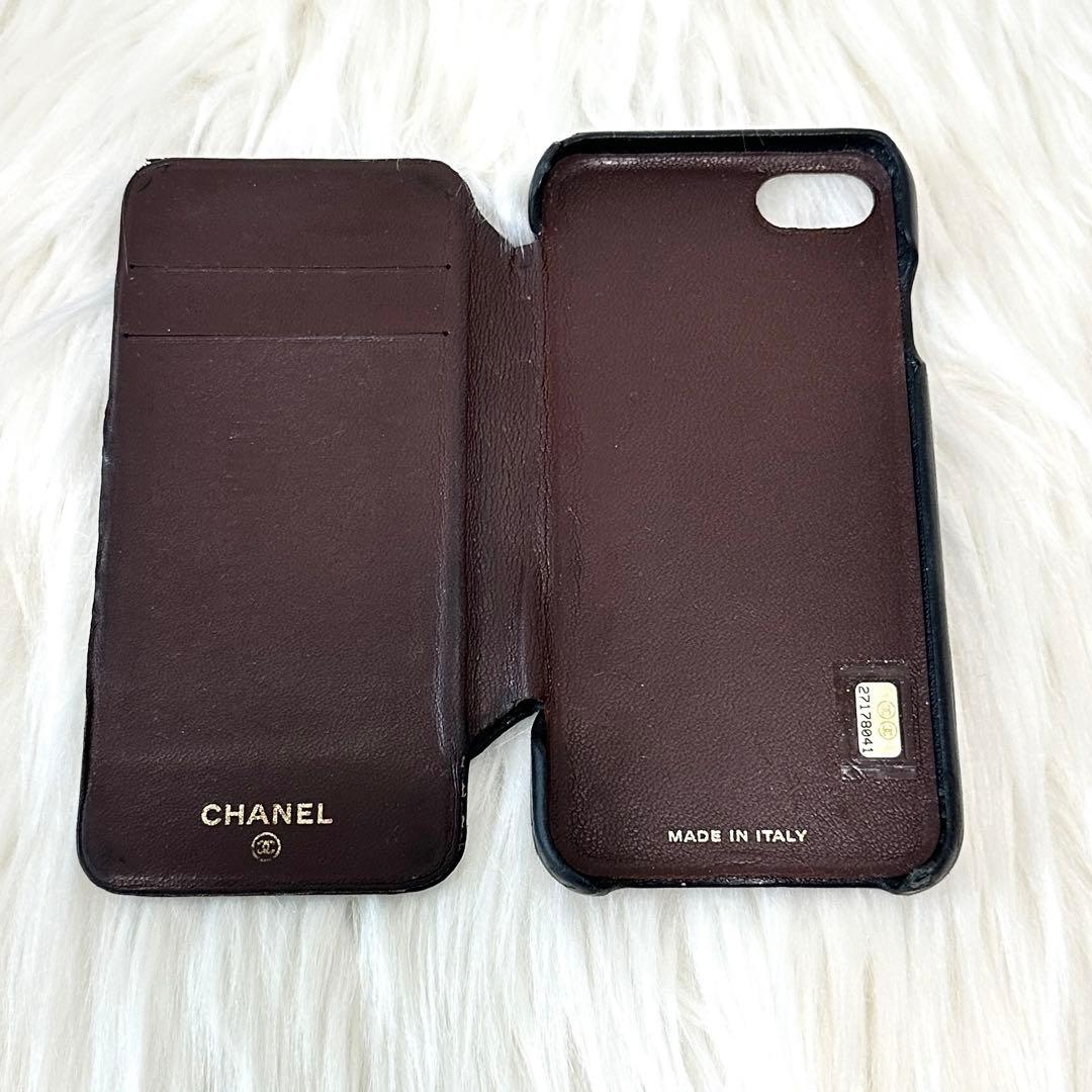 CHANEL シャネル スマホケース iPhone SE マトラッセ ブラック