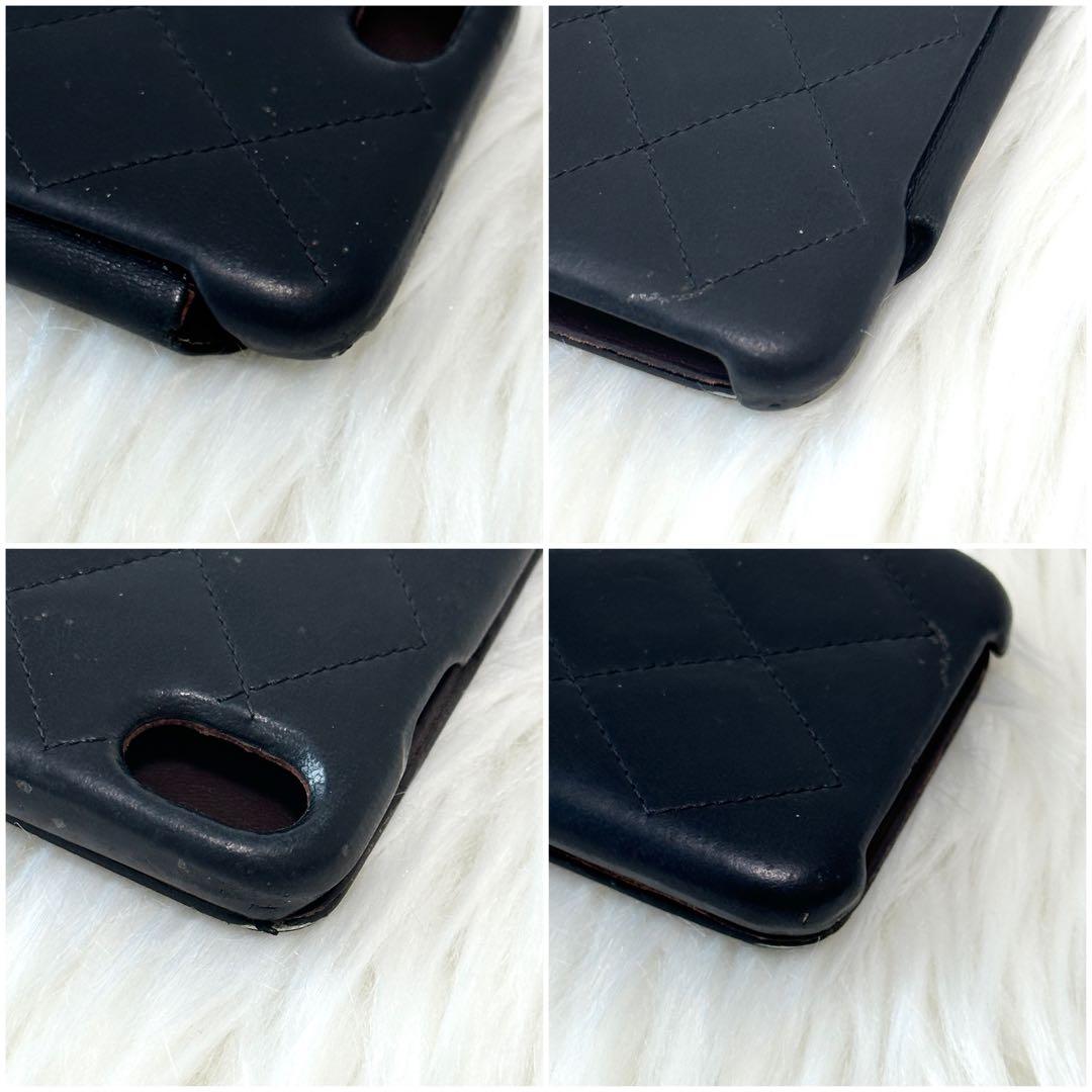 CHANEL シャネル スマホケース iPhone SE マトラッセ ブラック