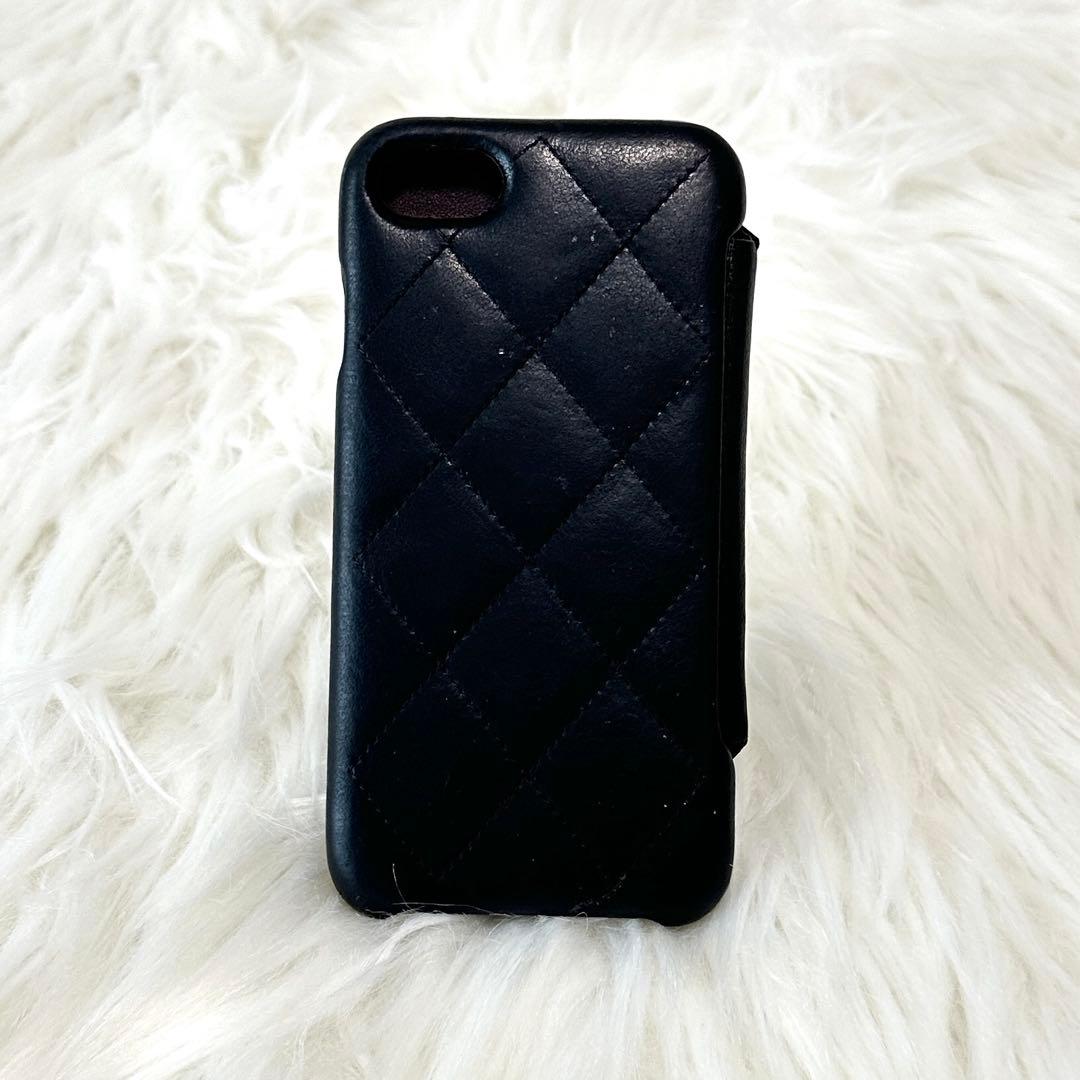 CHANEL シャネル スマホケース iPhone SE マトラッセ ブラック