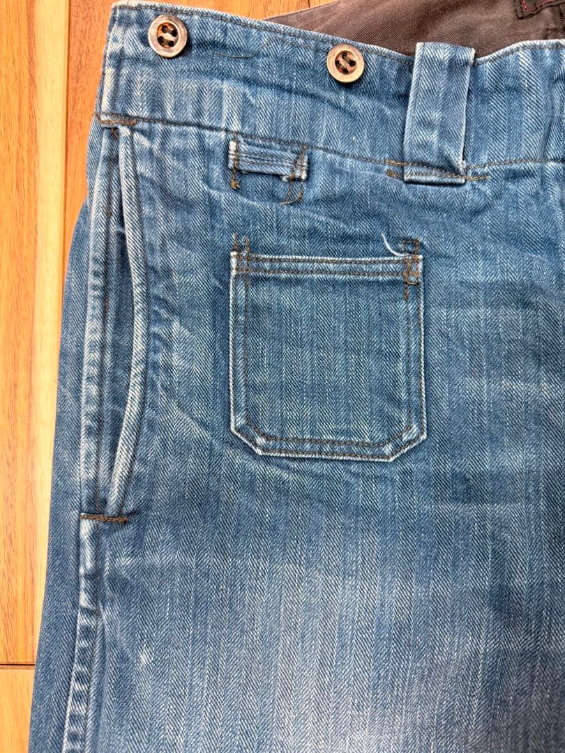 m*i様 美品RRLダブルアールエルシンチバック サスペンダー デニム 31x3