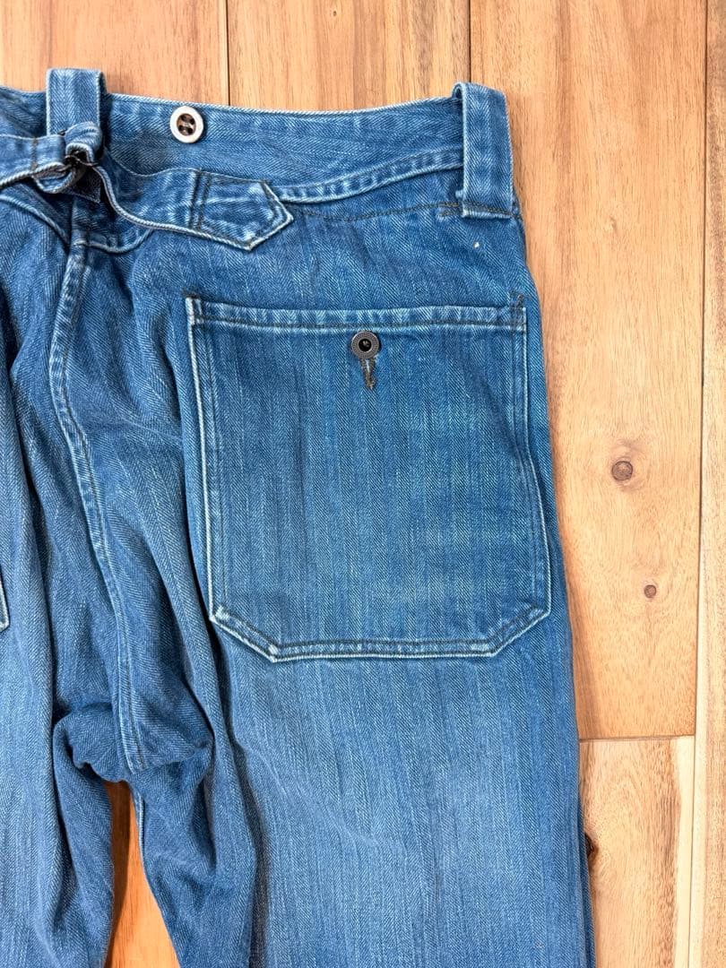 m*i様 美品RRLダブルアールエルシンチバック サスペンダー デニム 31x3