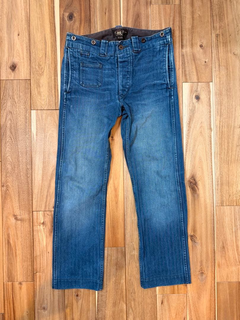 m*i様 美品RRLダブルアールエルシンチバック サスペンダー デニム 31x3