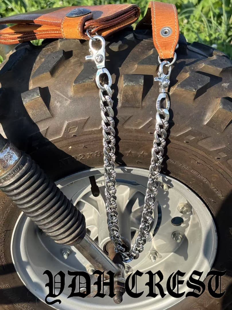 バイカー必須　ウォレット用プレーン　シルバーチェーン　TYPE1　QBKL016