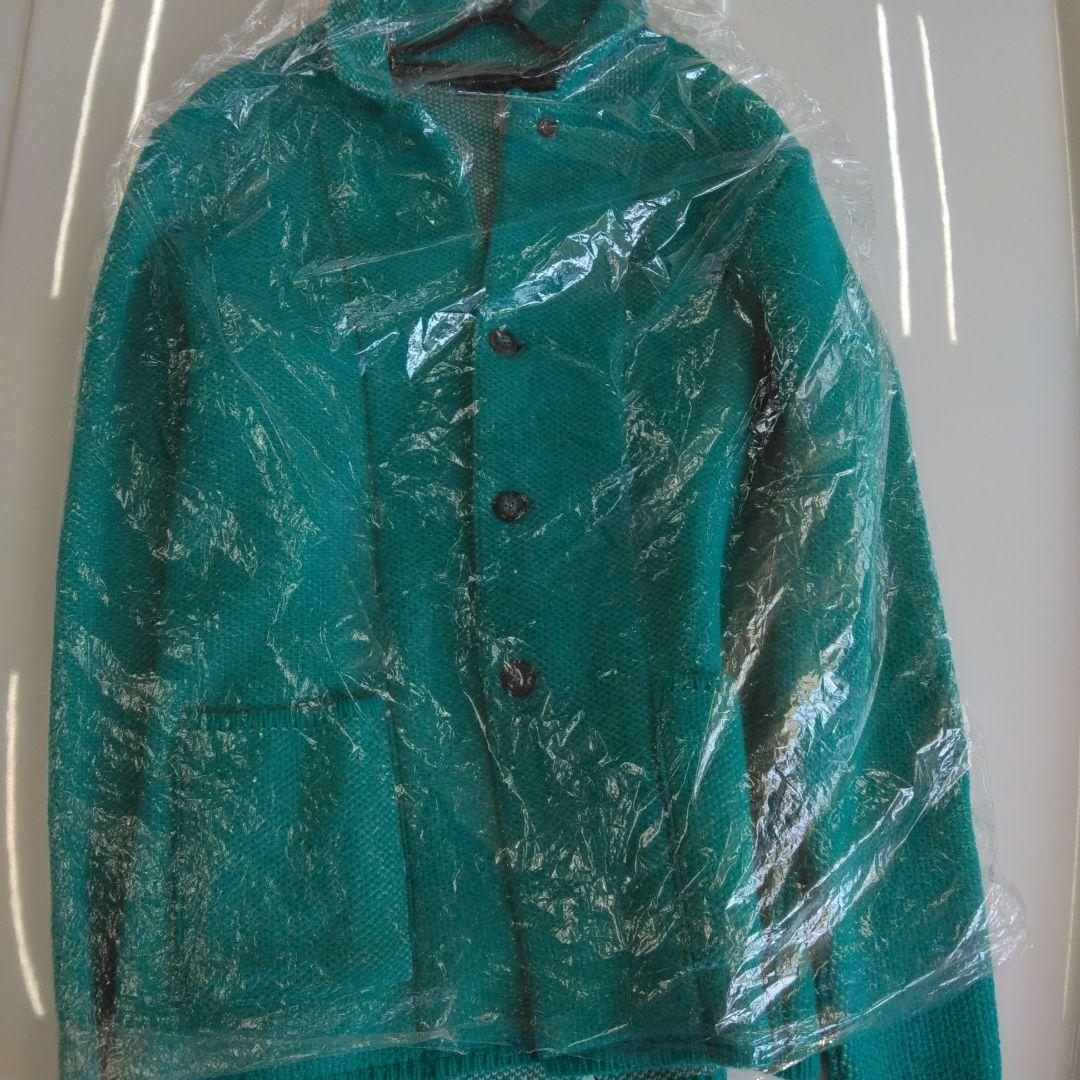 未使用級＊ラルディーニ ニットジャケット オリジナルロゴ刻印ボタン　ターコイズ