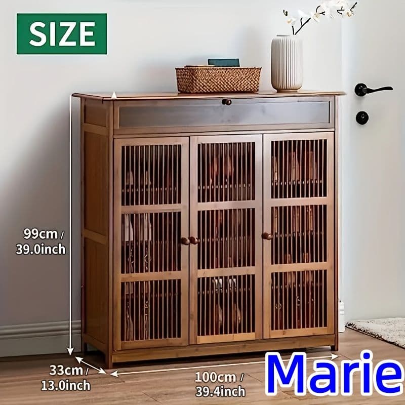 ビミティモダンシューズラック ルーバードア 通気性 小スペース最適