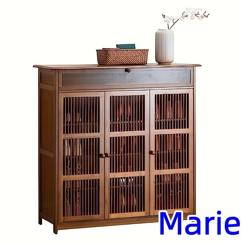 ビミティモダンシューズラック ルーバードア 通気性 小スペース最適