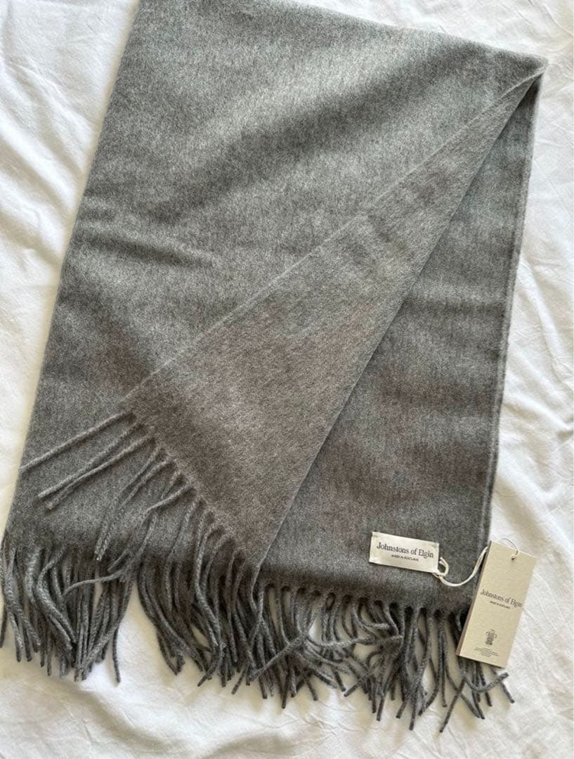 ジョンストンズ カシミヤ 大判ストール　グラナイト　新品未使用　グレー系