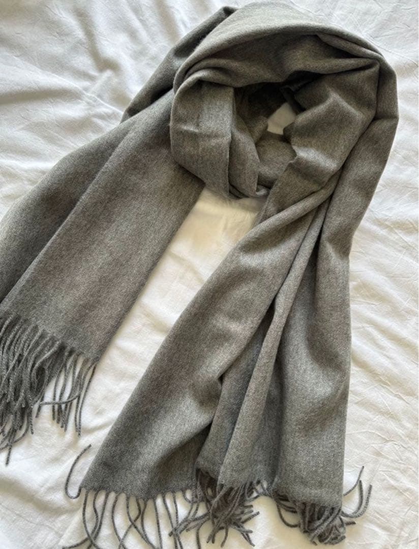 ジョンストンズ カシミヤ 大判ストール　グラナイト　新品未使用　グレー系