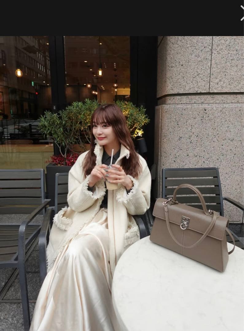 ジャケット・アウター Acka. stand collar fringe coat