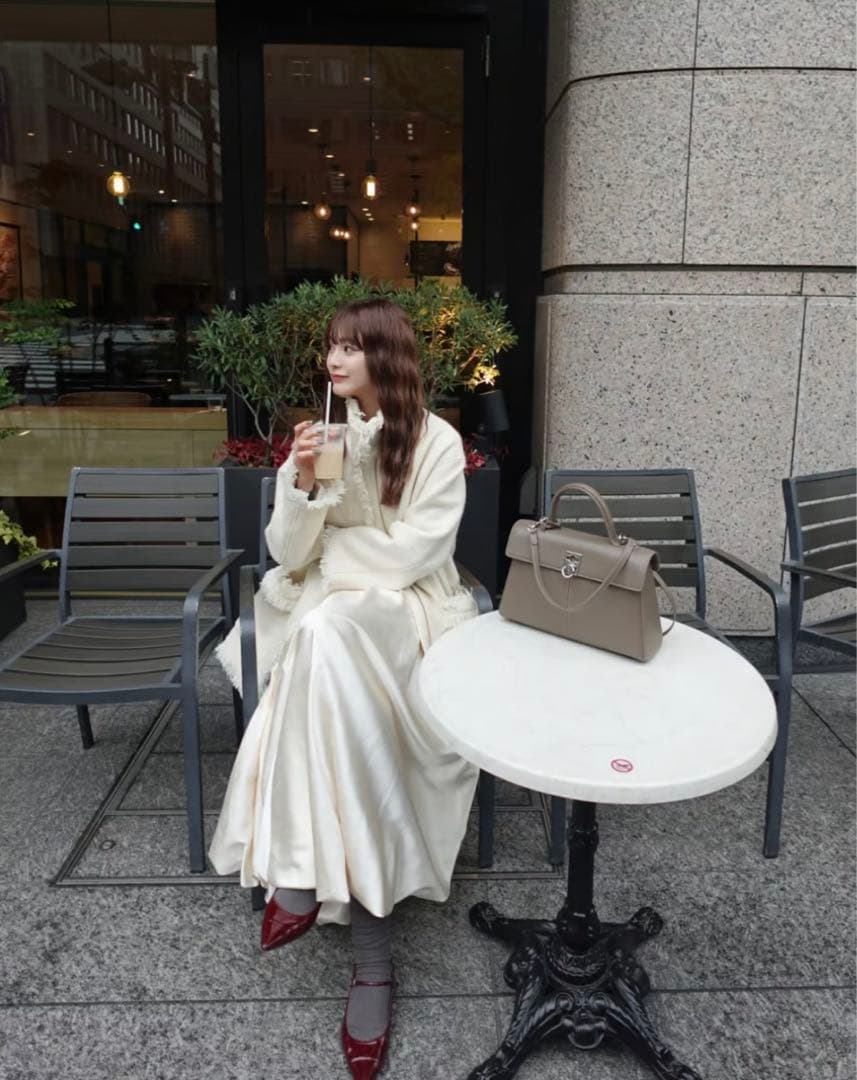 ジャケット・アウター Acka. stand collar fringe coat