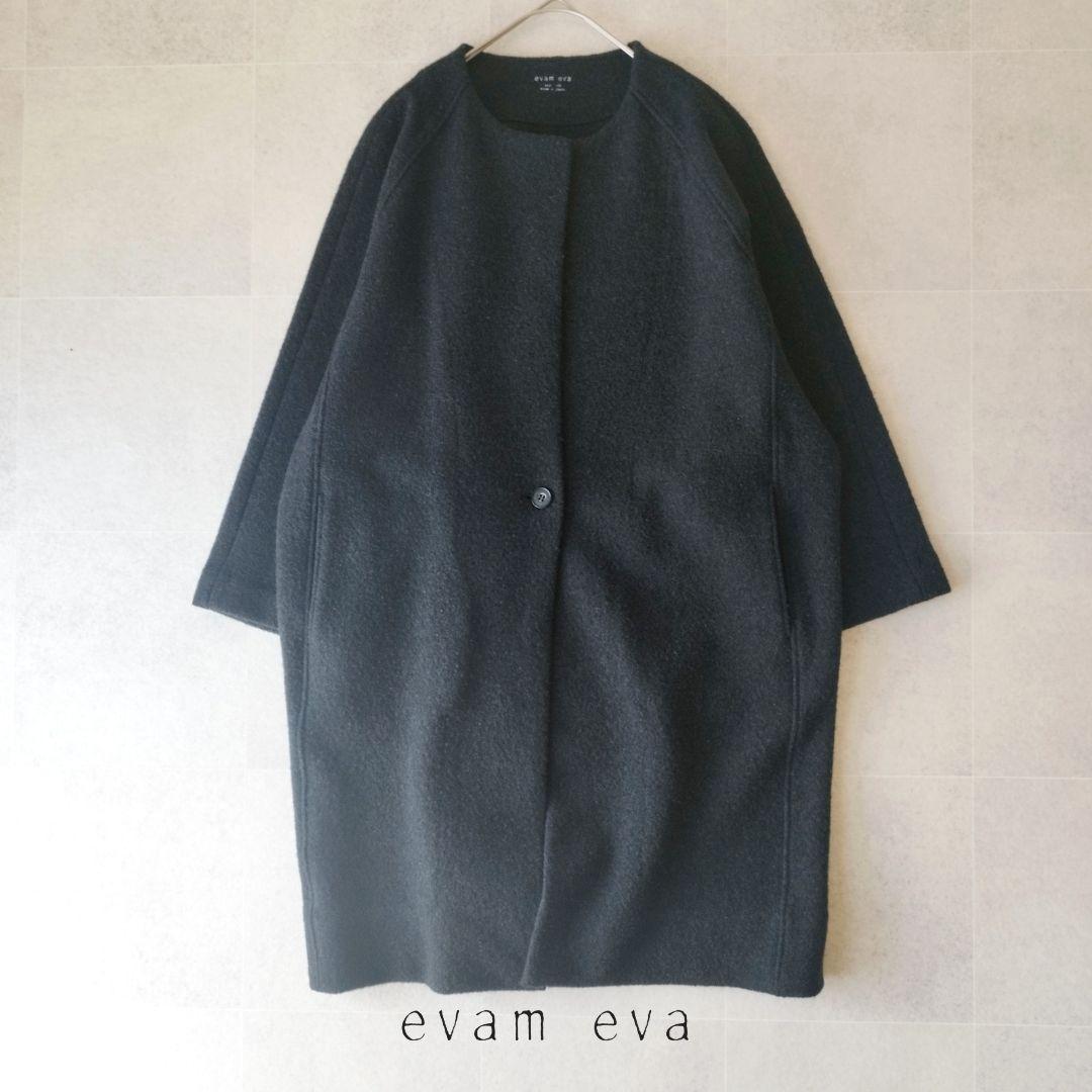 L　evam eva PRESS WOOL COAT コクーンシルエットコート