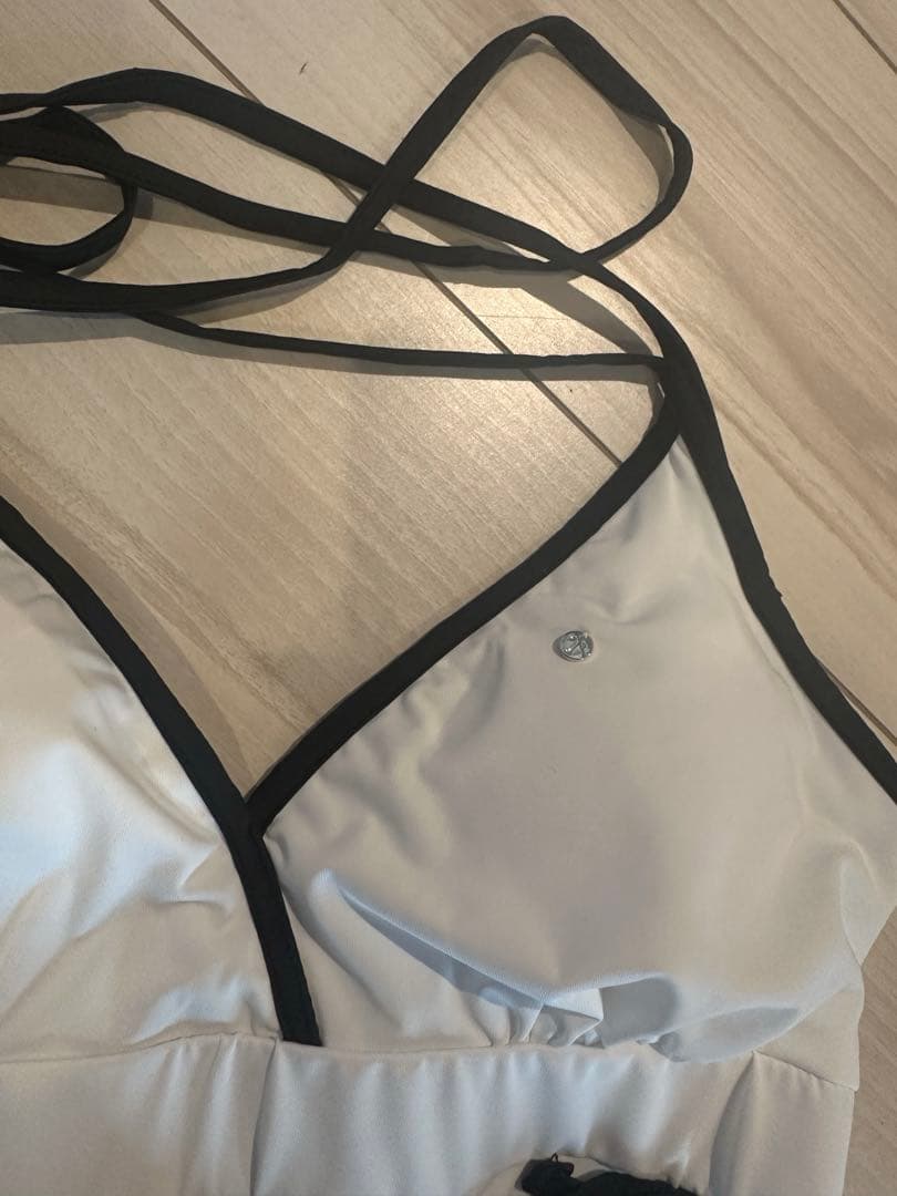 Andmary Coco pleats swimwear White 水着