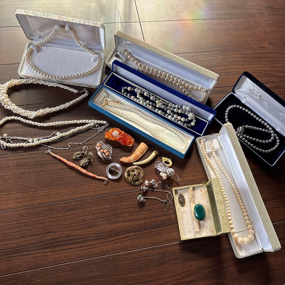 S*★様 アクセサリー　まとめて　珊瑚　瑪瑙　パール　silver イミテーショ