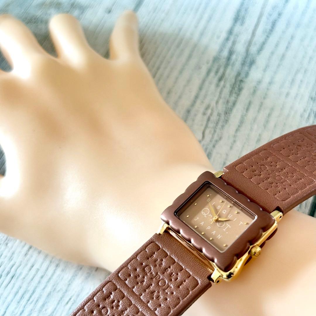 【美品】Q-pot. キューポット 腕時計 メルティー ビスケット ブラウン