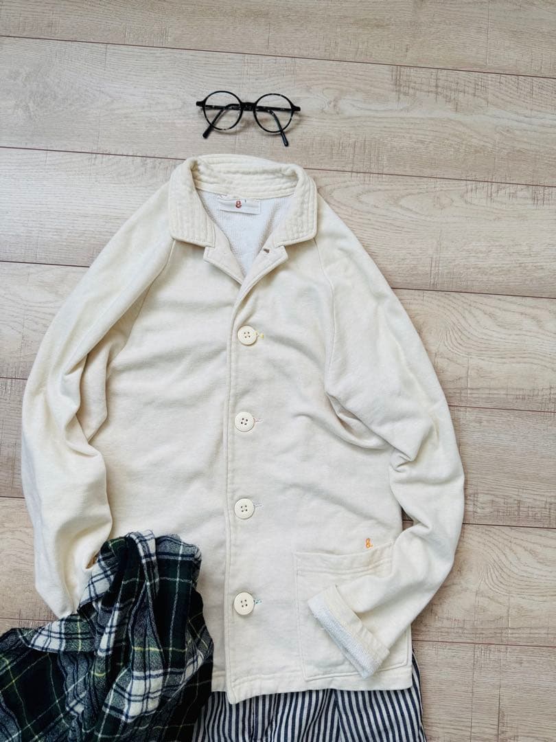 45rpm コットンジャケット　スウェット　カーディガン