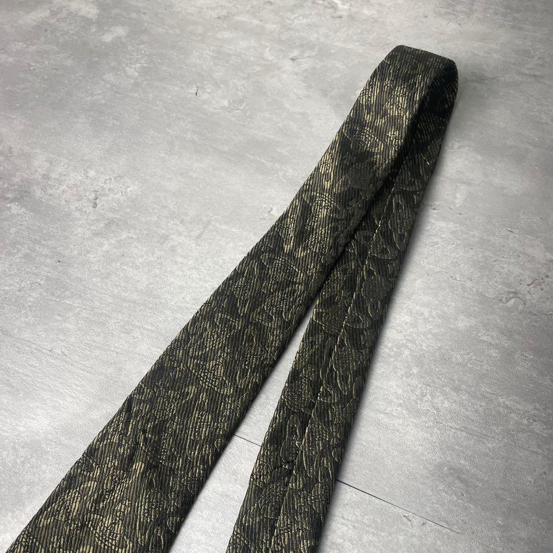 美品 Vivienne Westwood オーブ柄 総ロゴ ネクタイ カーキ 緑