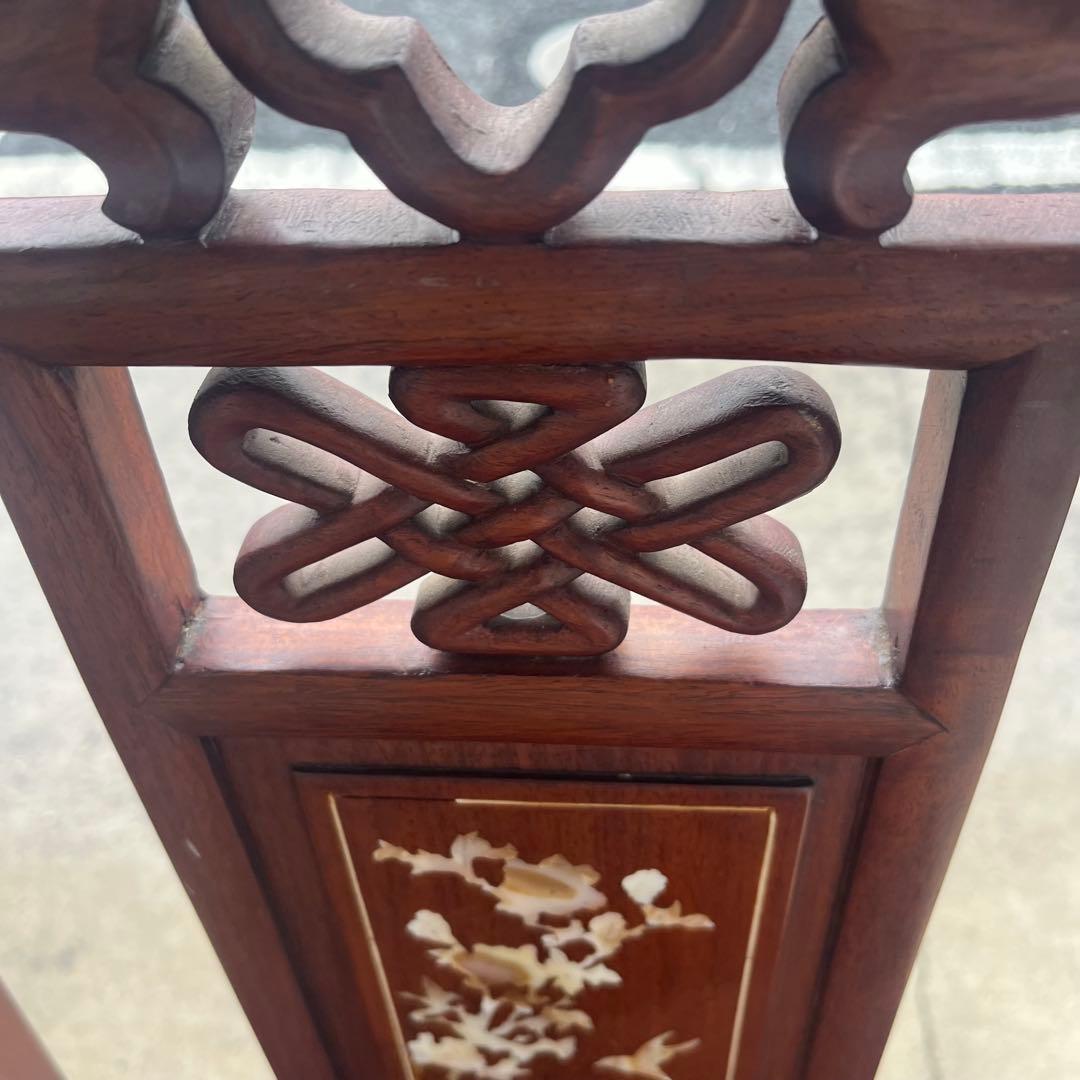 【稀少良品】2脚セット 中国家具 ダイニング チェア 唐木家具 李朝家具 花梨