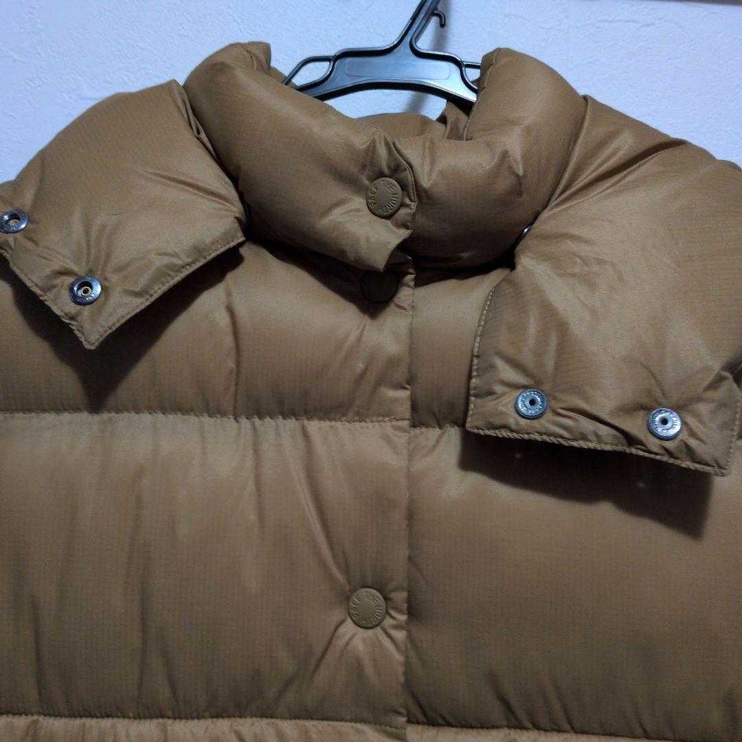 【値下げしました】ノースフェイス　ブラウン フード付き ダウンベストサイズL