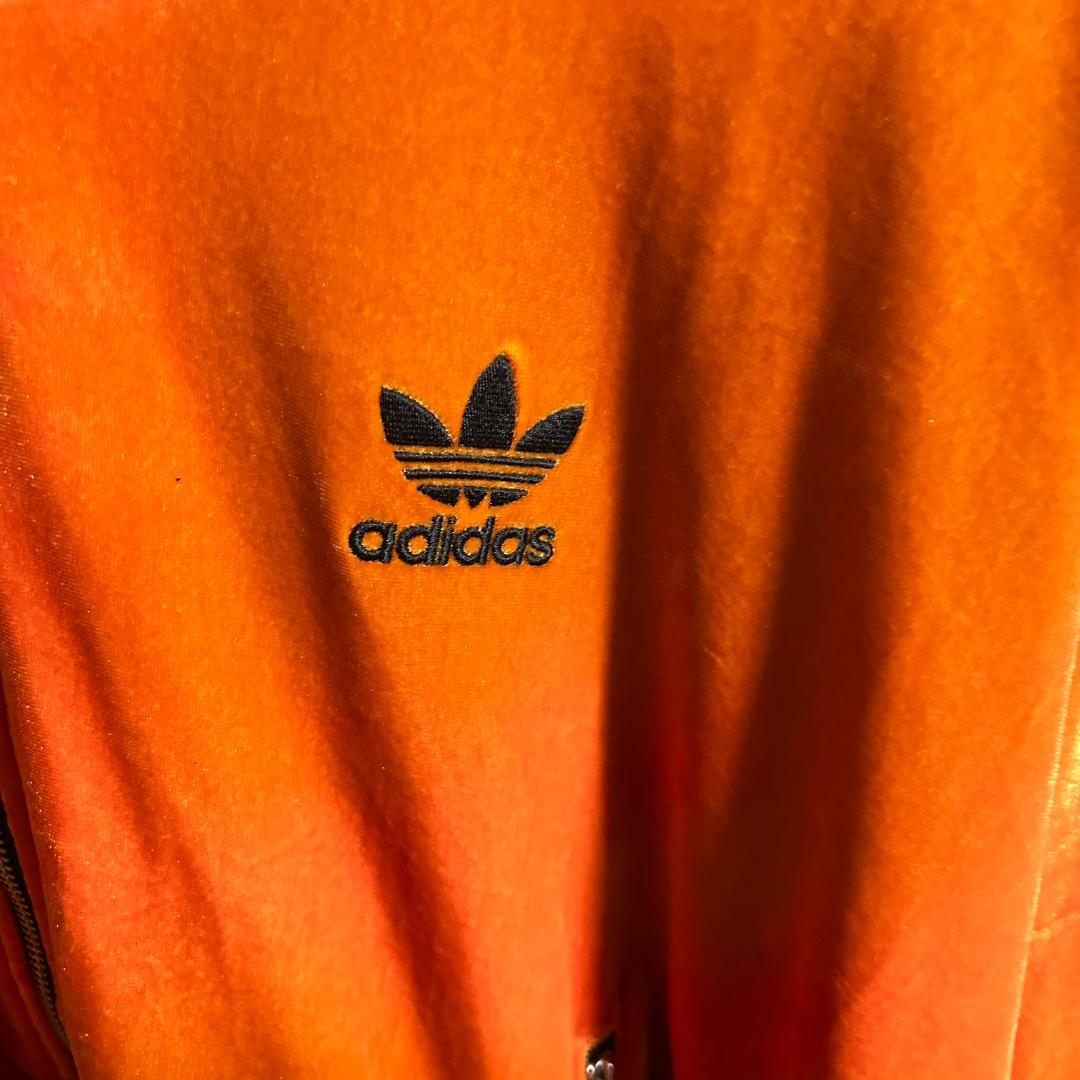 adidas アディダス ベルベット ハイネック トラックジャケット ベロア L