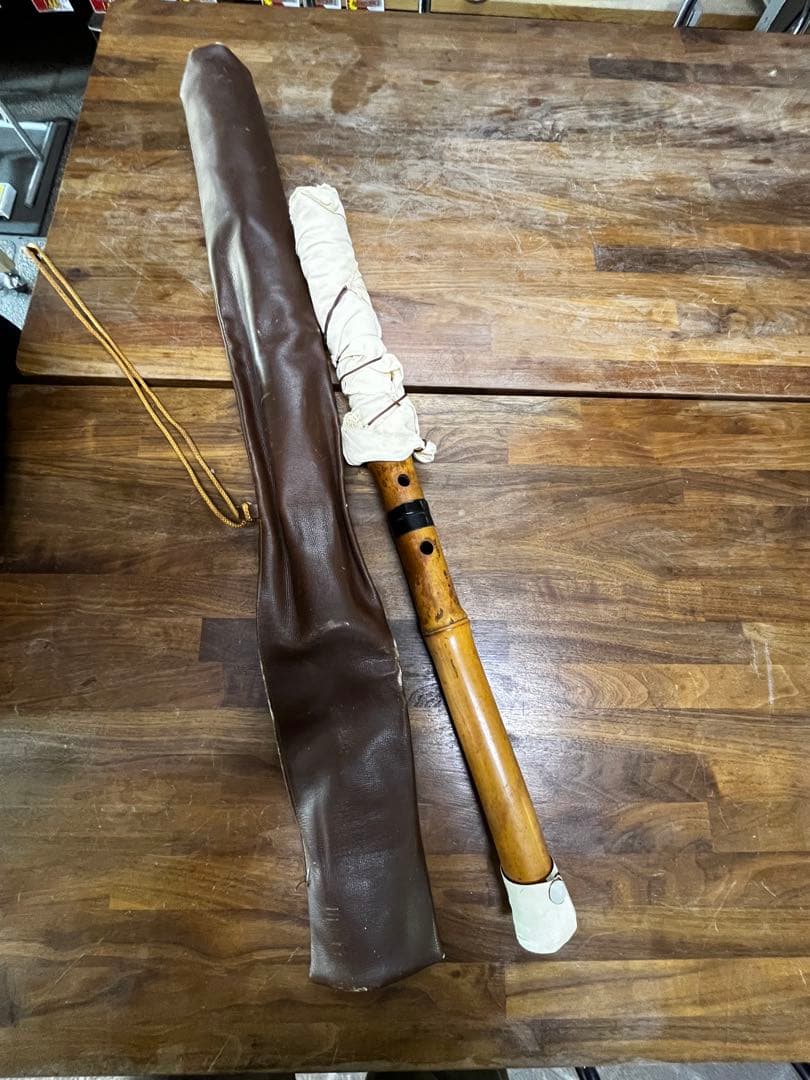 尺八 竹製 ナチュラルカラー ケース付き