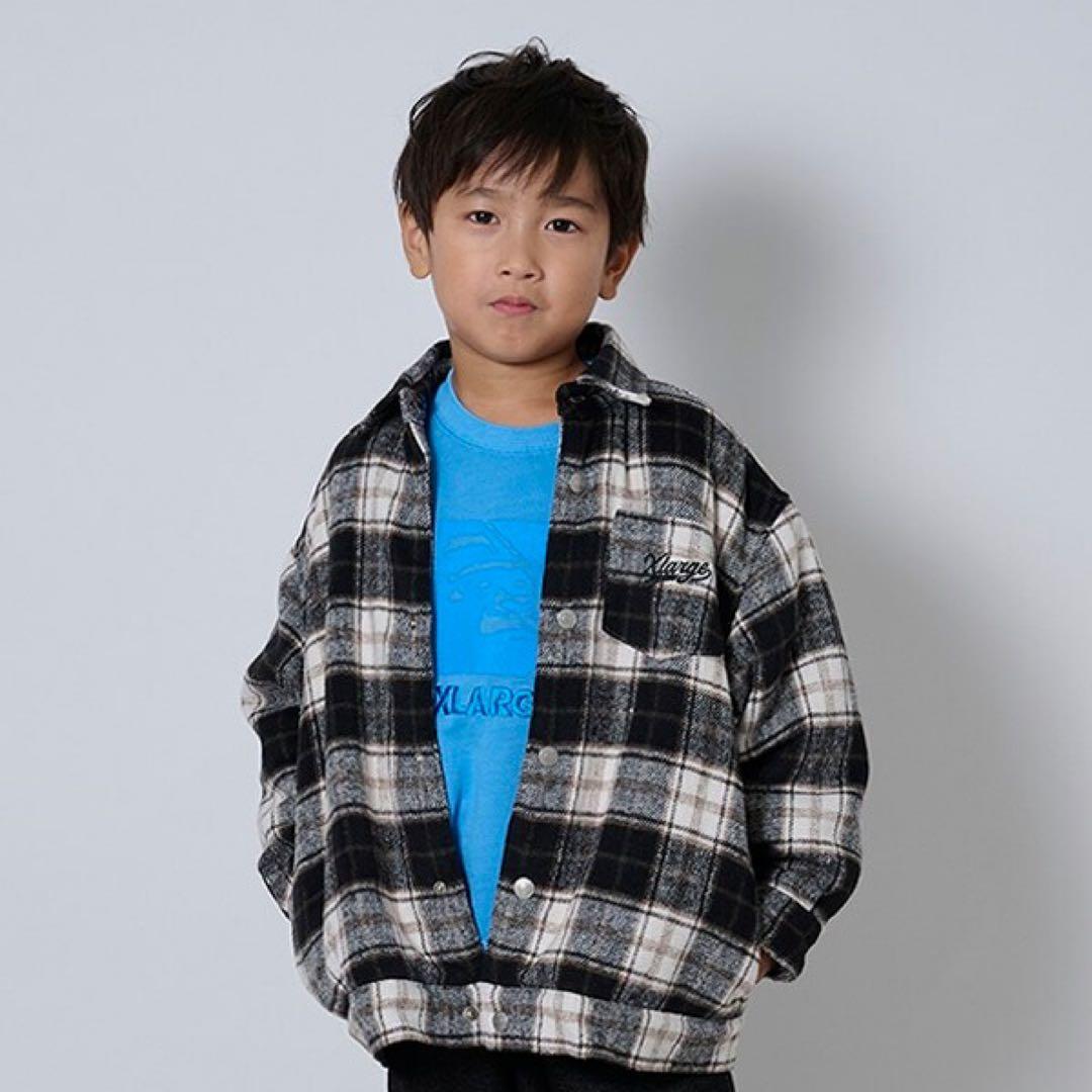 xlarge kids 裏ボアチェックブルゾン 110cm 新品