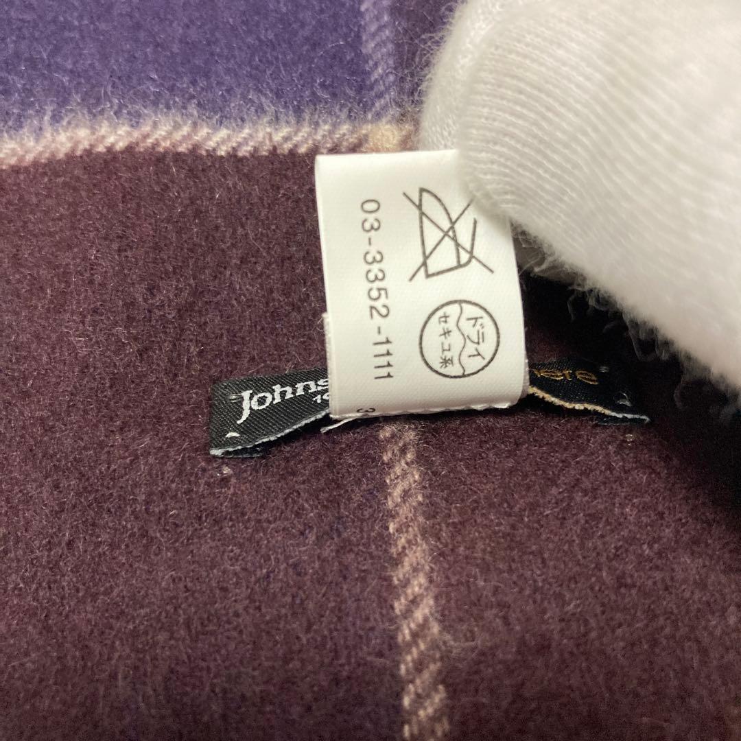 極美品 ジョンストンズ カシミヤ100％ 中判マフラー ブラウン 国内正規品