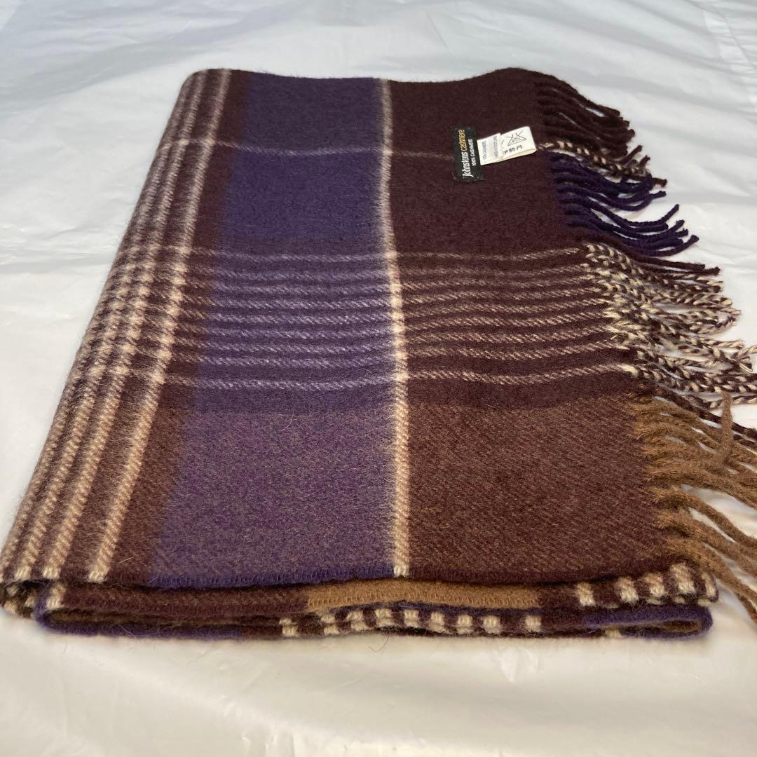 極美品 ジョンストンズ カシミヤ100％ 中判マフラー ブラウン 国内正規品