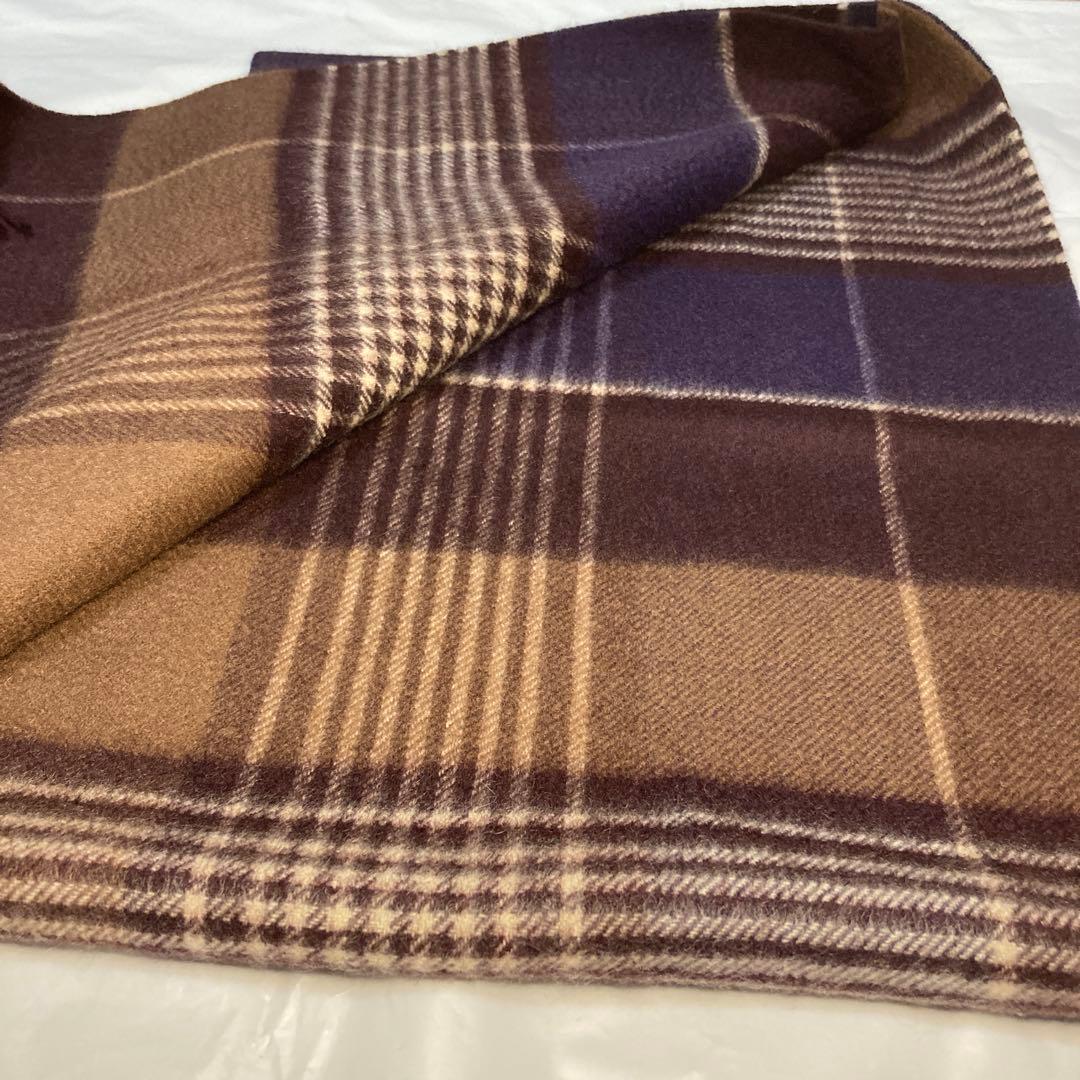 極美品 ジョンストンズ カシミヤ100％ 中判マフラー ブラウン 国内正規品