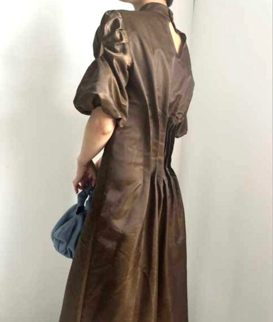 AMERIアメリGATHER SLEEVE WAIST TUCK DRESS