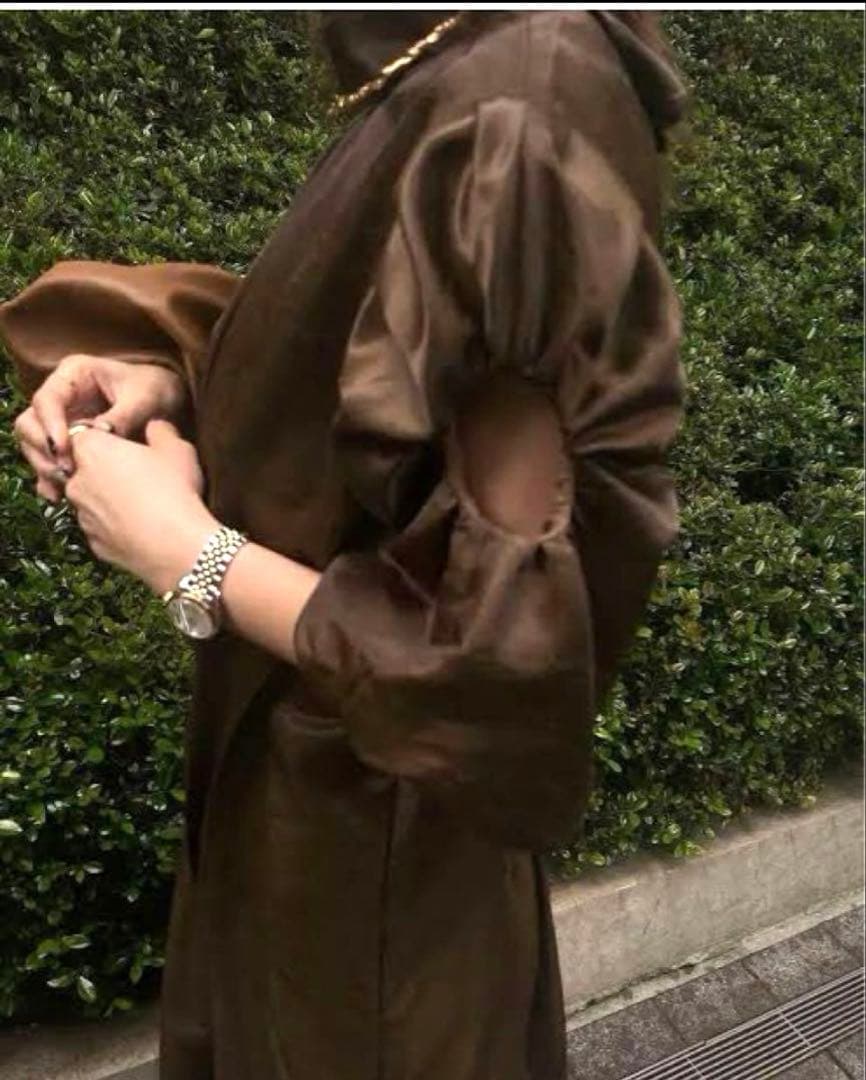 AMERIアメリGATHER SLEEVE WAIST TUCK DRESS