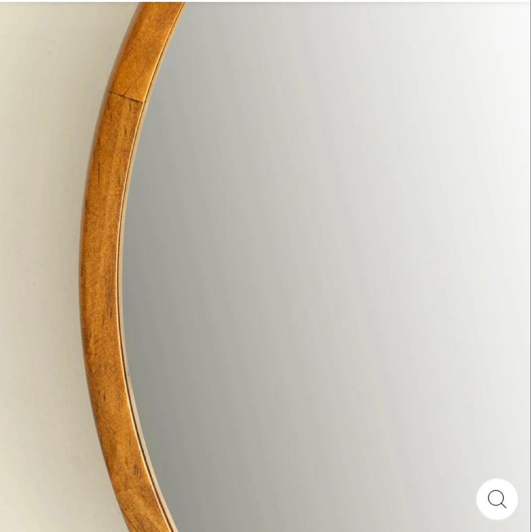 KANADEMONO パイン無垢材ラウンドウォールミラー