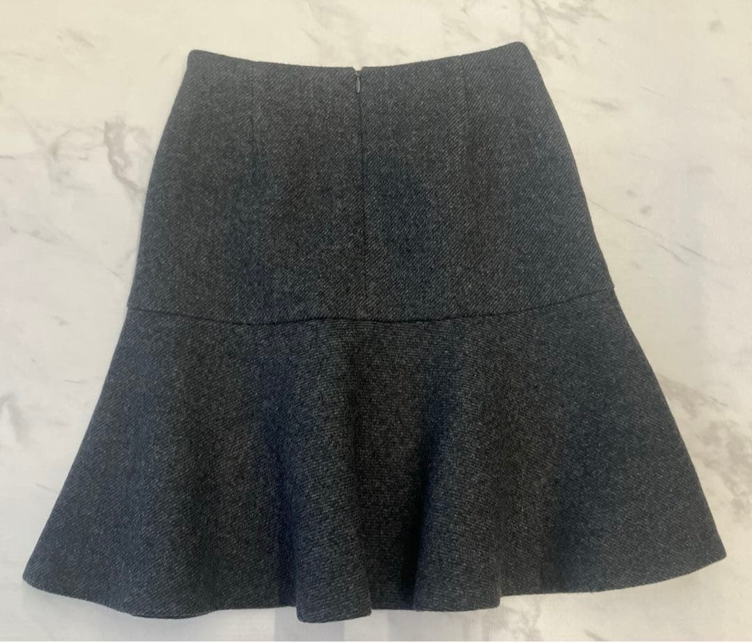 お値下げ中　ESTINATION ウールフレアミニスカート グレー