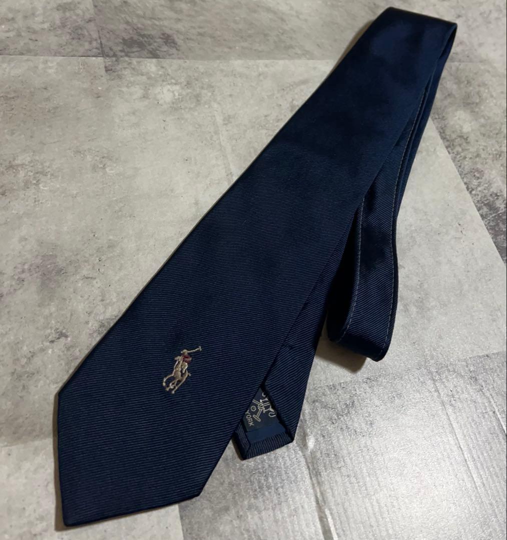 極美品 Polo by Ralph Lauren ネクタイ ソリッド ポニー