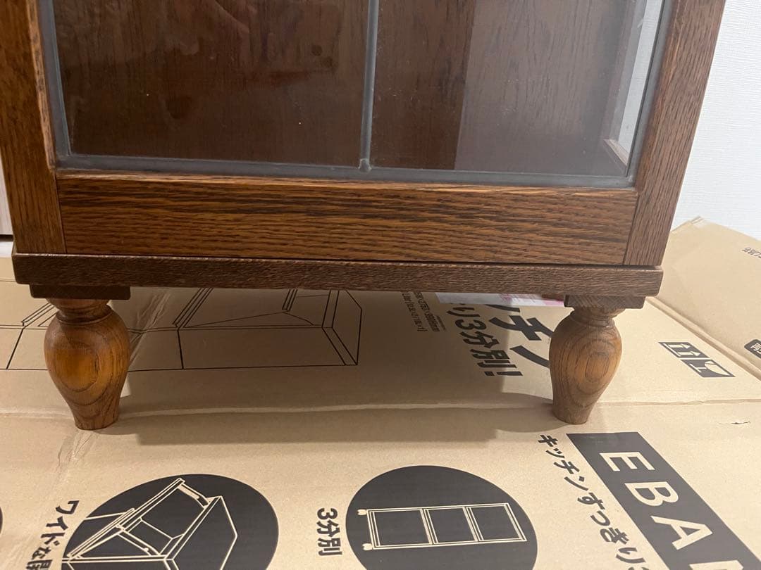 三越家具　ブルージュ Brugge ステンドグラス キャビネット オーク材 英国