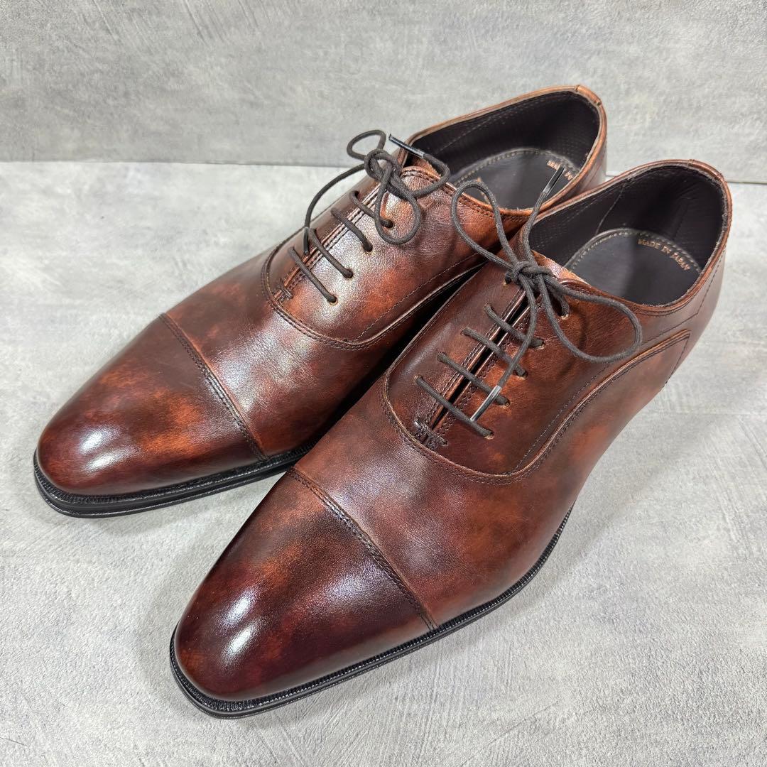 極美品 マドラス 25cm レザー ストレートチップ ビジネス 革靴 内羽根