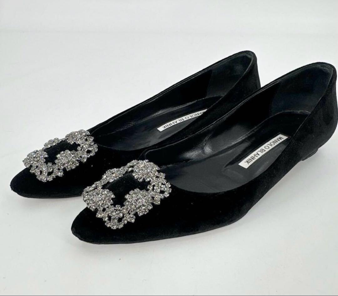 【マノロブラニク】MANOLO BLAHNIK ハンギシ　フラットパンプス
