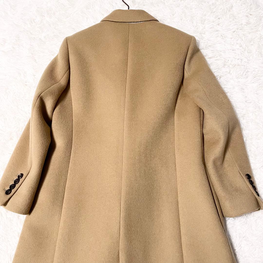 【美品】ebure ウールロングチェスターコート 比翼ボタン 38サイズ