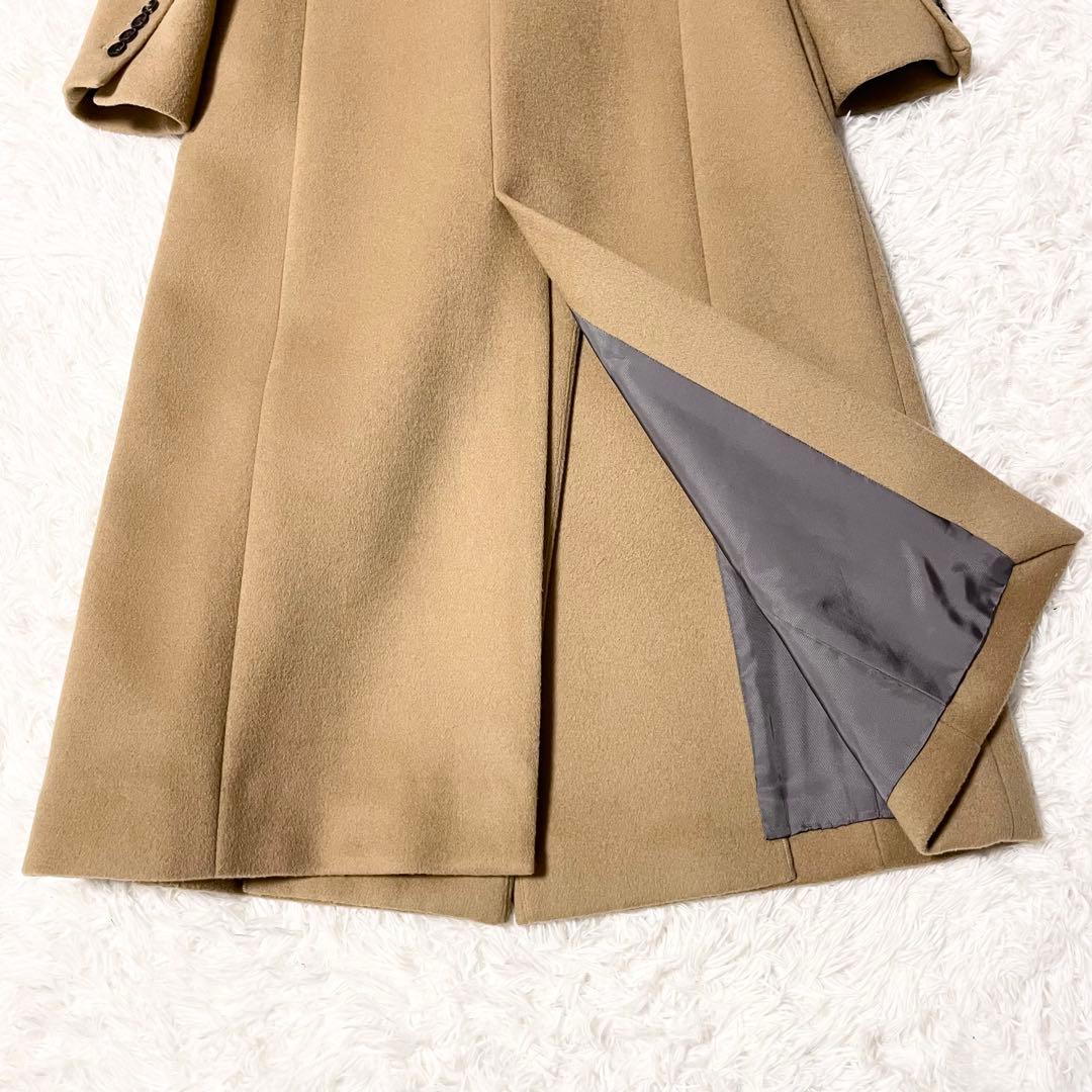 【美品】ebure ウールロングチェスターコート 比翼ボタン 38サイズ