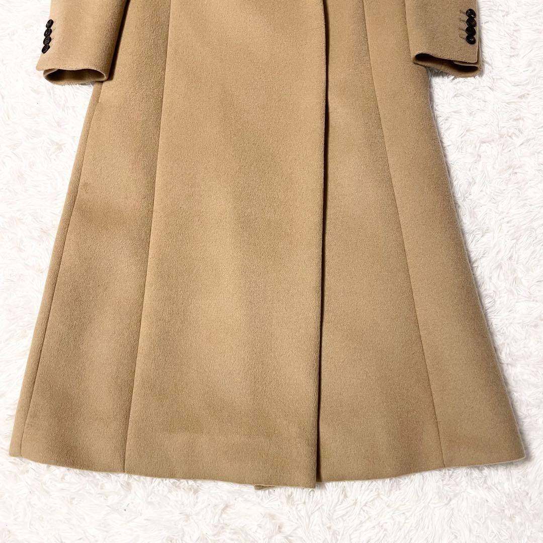 【美品】ebure ウールロングチェスターコート 比翼ボタン 38サイズ