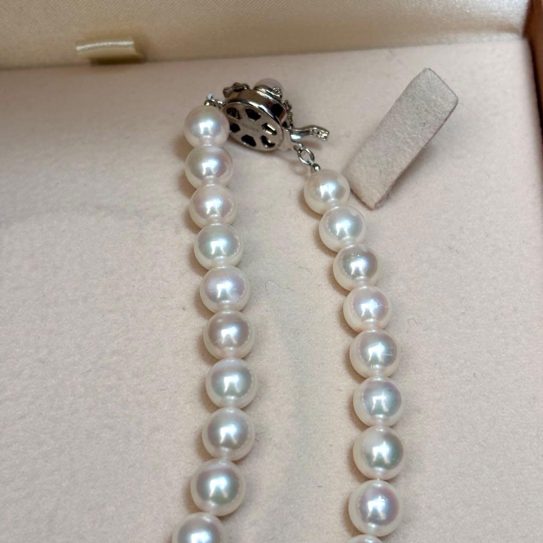 テリ強✨　あこや真珠　パール　ネックレス　約7.5-8.0mm SILVER刻印