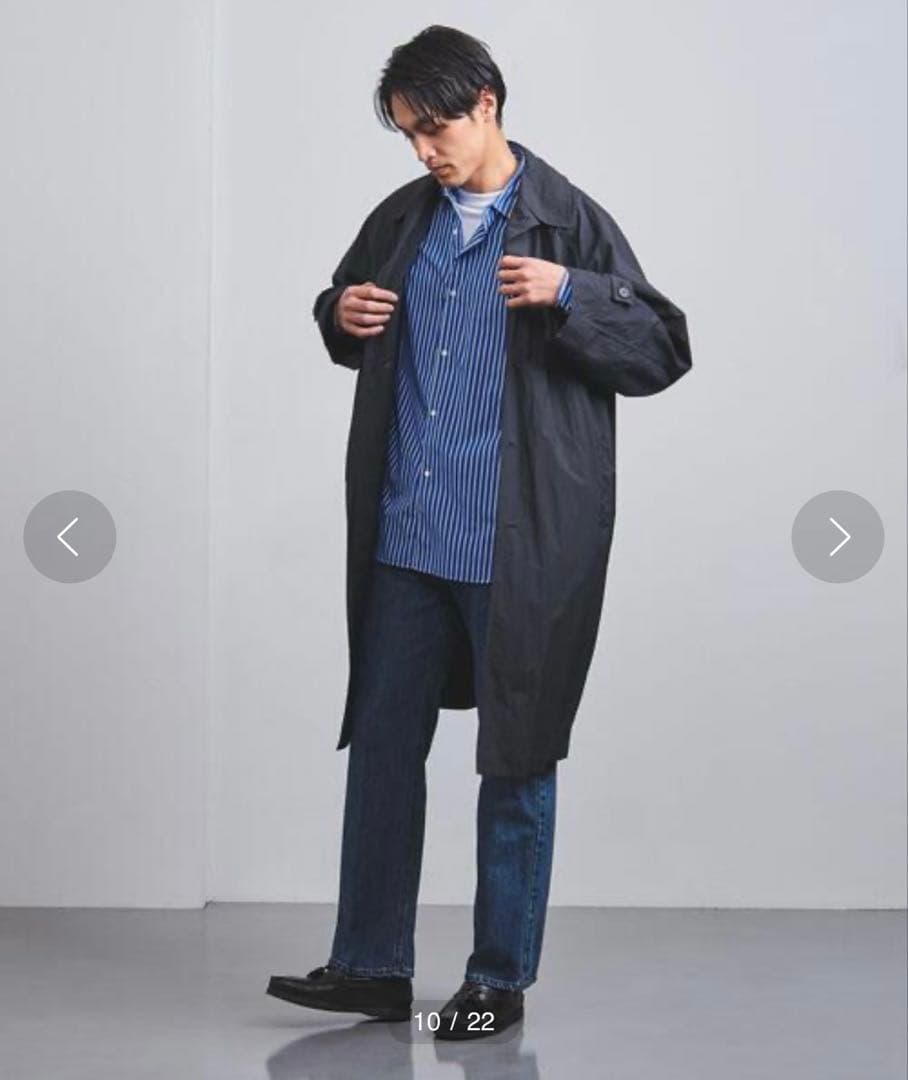 【上質】XL ネイビー 撥水 ステンカラーコート ユナイテッドアローズ