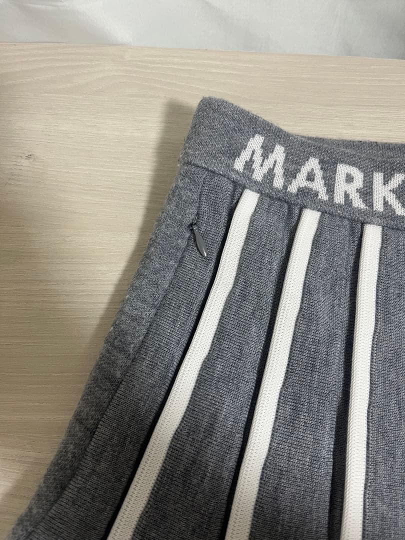 定価4.6万 MARK&LONA ウール ニットスカート 36 グレー 暖か