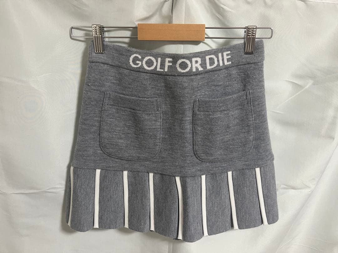 定価4.6万 MARK&LONA ウール ニットスカート 36 グレー 暖か