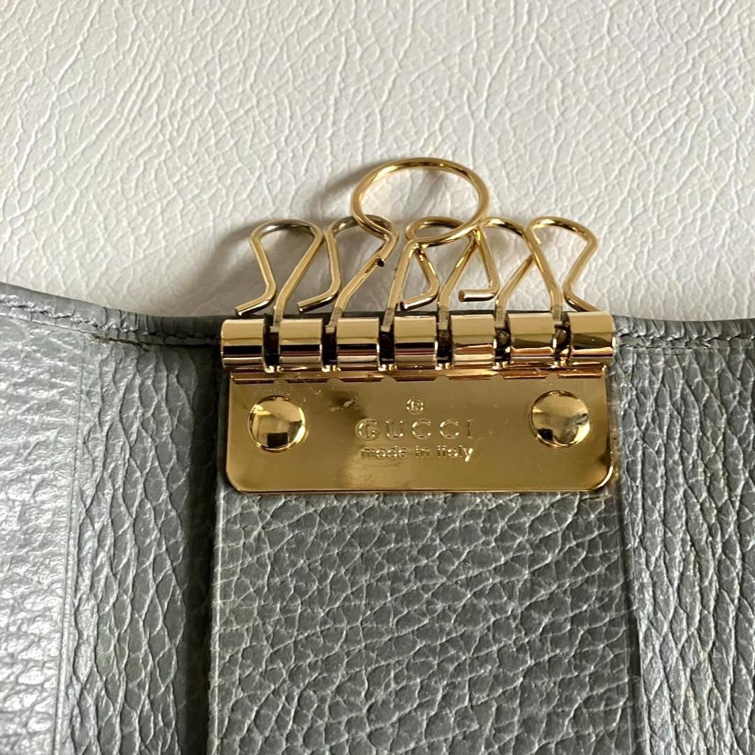 GUCCI グッチ GGマーモント レザー キーケース グレー 456118