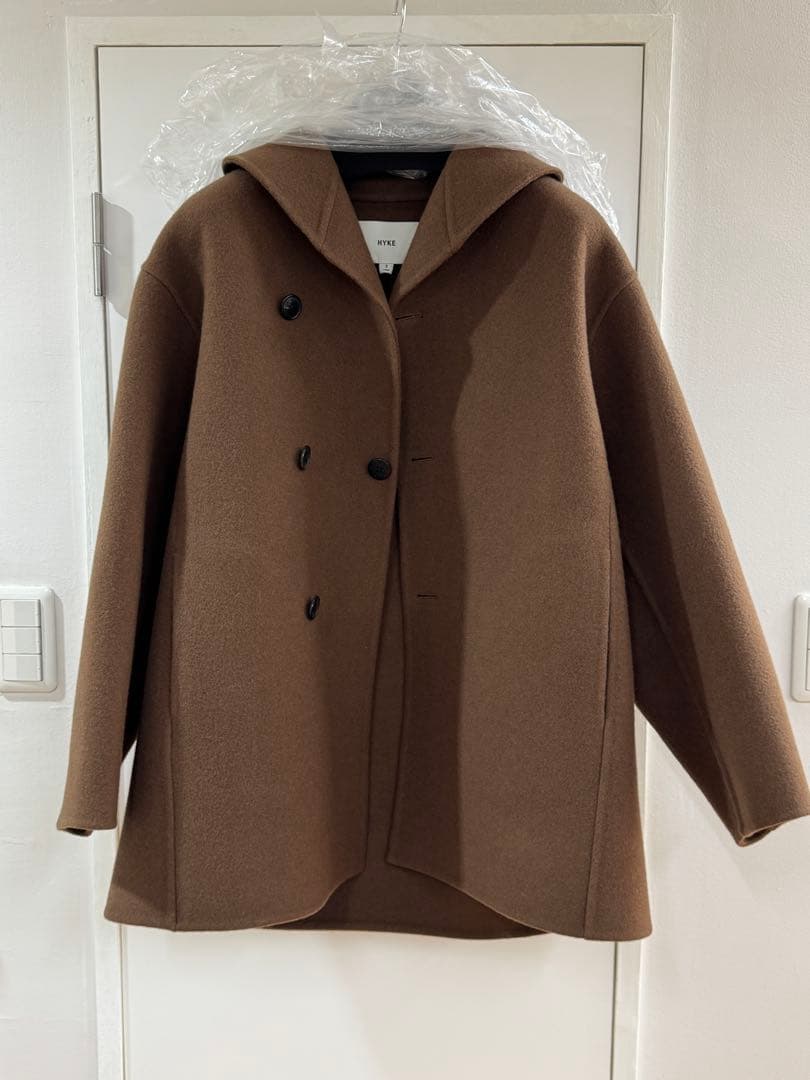 ジャケット・アウター HYKE 25aw DOUBLE FACE SHAWL COLLAR COAT
