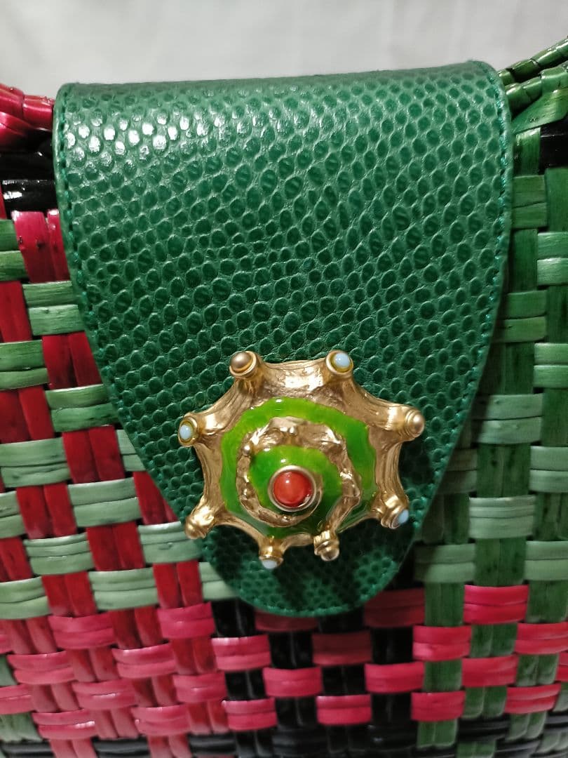 ロベルトリッチ 編込みかごバッグ ハンドバッグ マルチカラー イタリア