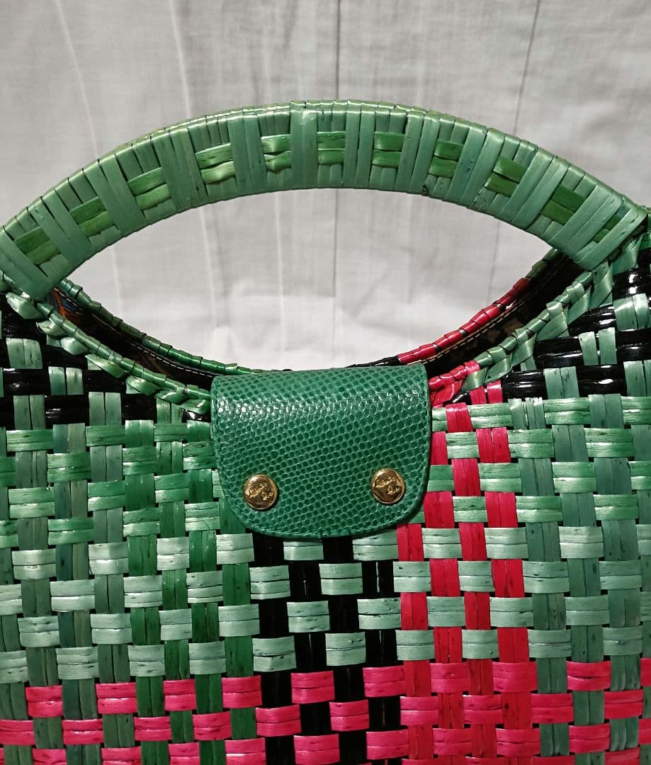 ロベルトリッチ 編込みかごバッグ ハンドバッグ マルチカラー イタリア