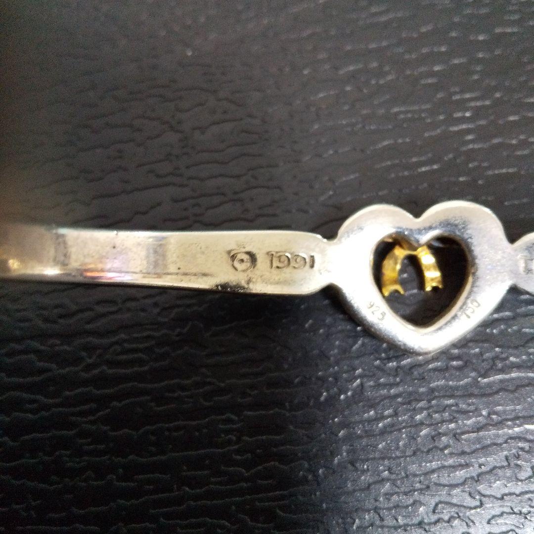 TIFFANYティファニー バングル ハート リボン SILVEA925 K18