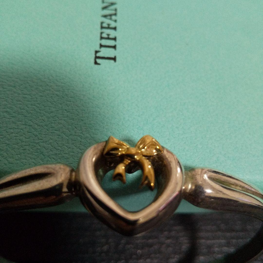 TIFFANYティファニー バングル ハート リボン SILVEA925 K18