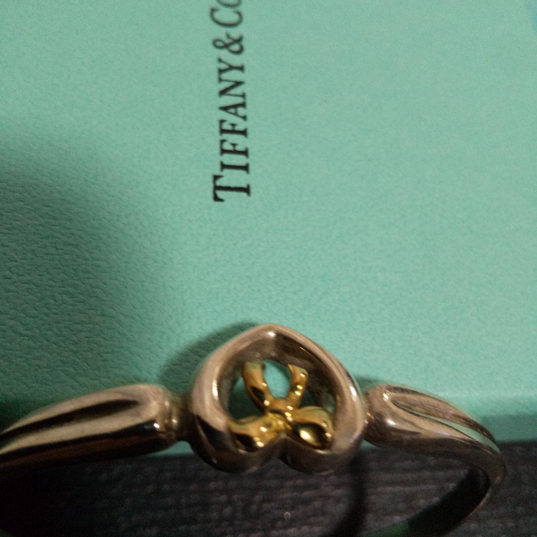 TIFFANYティファニー バングル ハート リボン SILVEA925 K18